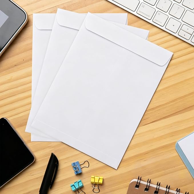 24 Pack 9 x 12 Self Seal Security White Catalog Envelopes | Heavyweight 28lb Mailing Envelopes, Business Letter Document Organizer,Business Mailing,Office Stationery Shipping