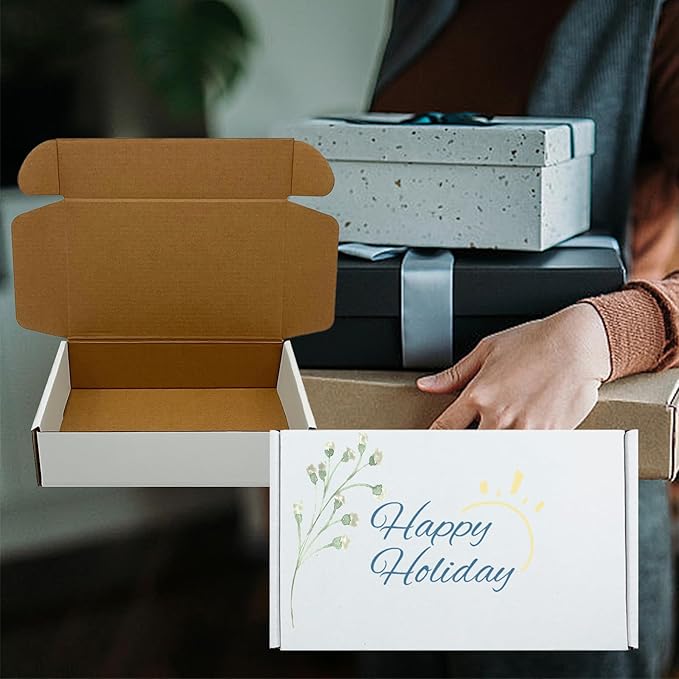 White Shipping Boxes 6x5x2 inch 50 Pack,Corrugated Boxes Mailer Packaging for Mailing Small Business,E-Commerce Gift Boxes for Wrapping Present Moving Storage Heavy Duty Recycled Cardboard Boxes