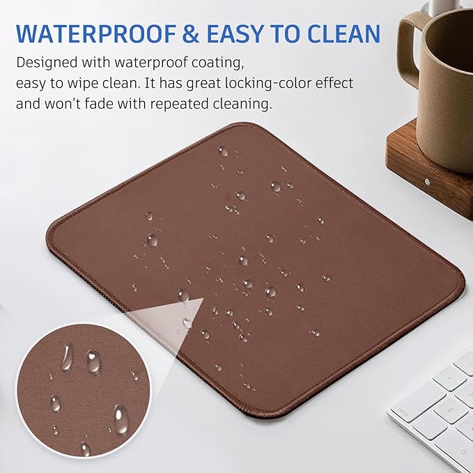 Brown Mouse Pad, 10.2 x 8.2Inch, Non-Slip Waterproof Rubber
