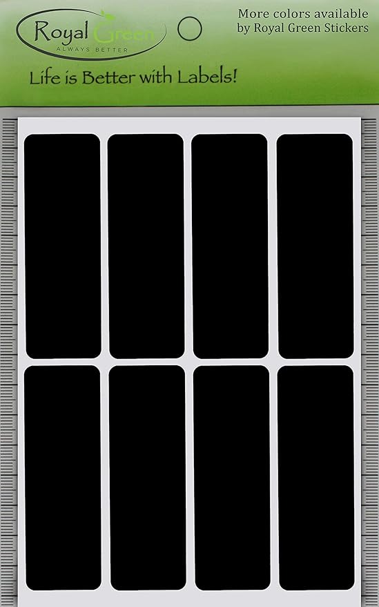 Royal Green Rectangular Stickers Color Coded Write on Labels for Organizing, Moving, & Mailing, 3x1 inch Stickers to Write On Labels & Tags for Home, Office, and School Projects, 120-Pack (Black)