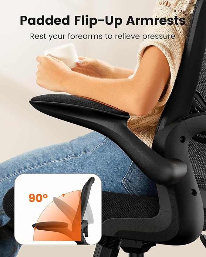 ErGear Drafting Chair, Standing Desk Chair with Flip-Up Armrests, High Desk Chair Adjustable Height, Ergonomic Tall Office Chair with Lumbar Support and Adjustable Footrest Ring,3 Pack