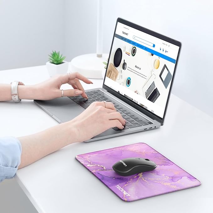 TECKNET Mouse Pad with Durable Anti-fray Stitching, Small Mousepad | Anti-slip Rubber Base, Ultra-smooth Surface, Waterproof Material, Gaming Mouse Mat for Laptop for Laser and Optical Mice