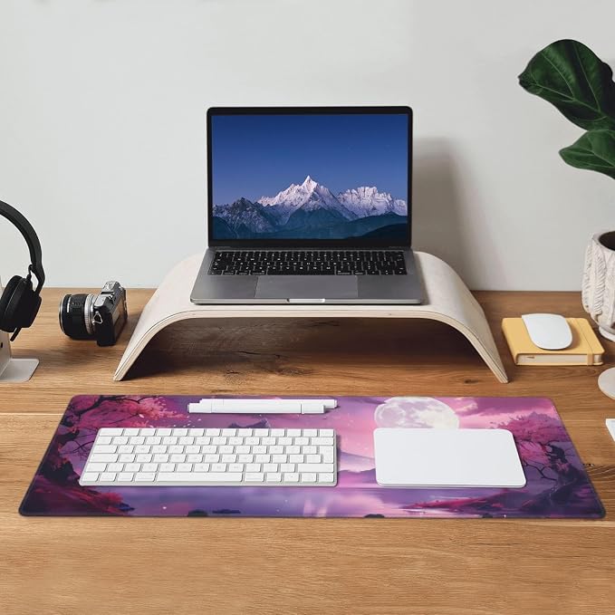 Gaming Mouse Pad Desk Pad,Extended Big Mouse Pad,31.5x11.8 Inch Long Computer Keyboard Mouse Mat Mousepad with 3mm Non-Slip Base and Stitched Edge for Gaming and Office⦠(Pink Canyon)