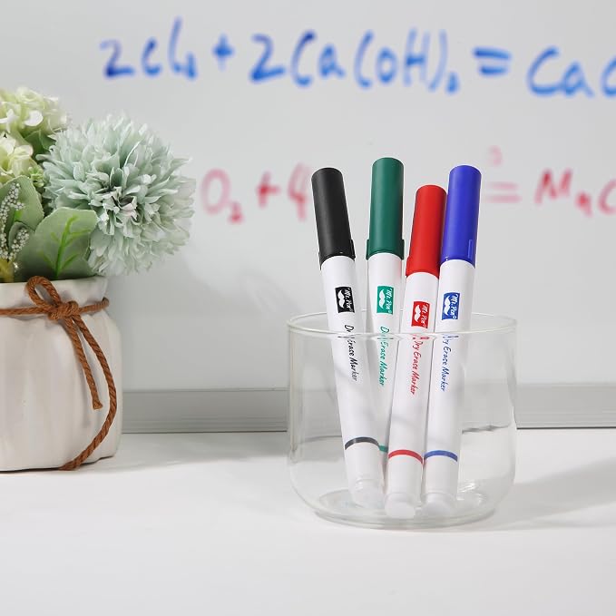 Mr. Pen- Dry Erase Markers, 4 Pack, Assorted Colors, Fine Tip | Dry Erase Whiteboard Markers for Writing on Whiteboards, Weekly Planner, Glass, School, Office, Home