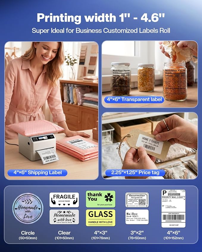 Phomemo Bluetooth Shipping Label Printer 4x6 with Scale | D422S Label Printer & Scale All-in-One, Thermal Printers with Built-in Label Holder, Compatible with UPS, USPS, TikTok
