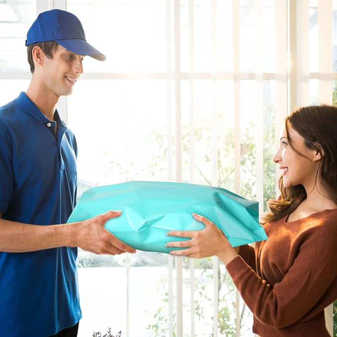 Poly Mailers 14.5x19, Large Shipping Bags 100 Pack, Poly Bags For Shipping with Self Seal Adhesive, Waterproof and Tear-Proof Mailing Envelopes for Small Business (Teal)