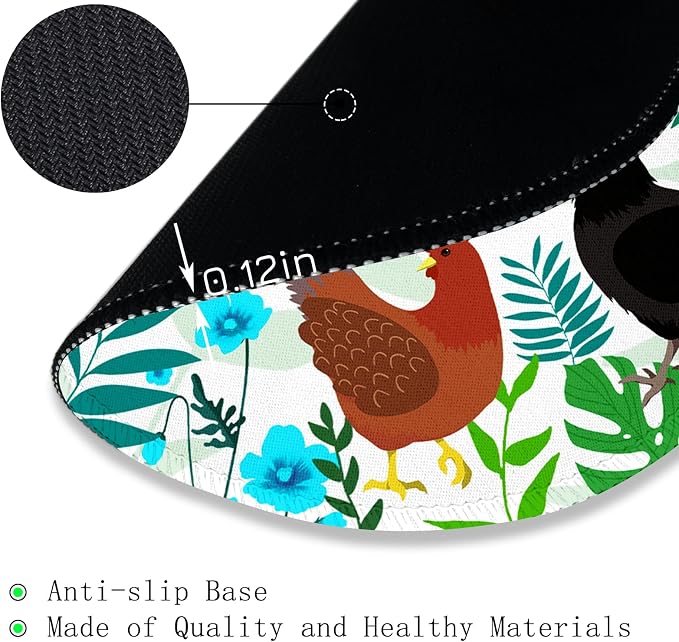 Gctriki Chicken Round Mouse Pad for Desk, Cute Office Decor for Women | Stitched Edge, Non-Slip Rubber Base, Small Computer Mouse Pad for Gaming Laptop Travel, Funny Desk Accessories Supplies