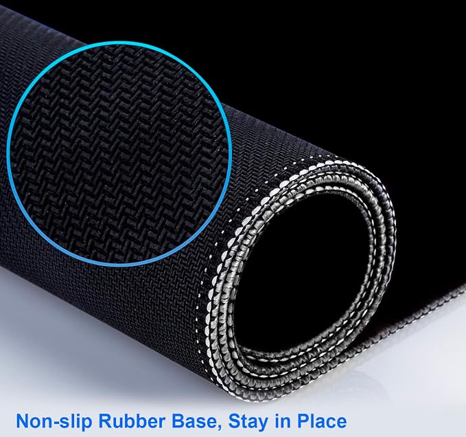 Large Black Computer Mouse Pad, Office Non Slip Gaming Desktop Keyboard Pad | Large Extended Mouse Pad; Full Desk Coverage; Waterproof Coating; Stable Anti-Slide Base For Gaming, Office, Study Daily Use