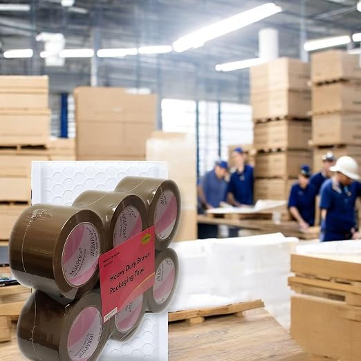iMBAPrice Brown Packing Tape 3 Inch x 110 Yards, 6 Rolls | Heavy Duty Shipping & Packaging Tape, Strong Adhesive Carton Sealing Tape for Moving Boxes, Warehouse