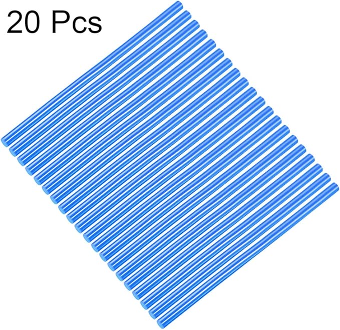 uxcell 20pcs Hot Glue Sticks for Glue Gun 7/16-inch x 10-inch Mini Hot Melt Adhesive Glue Stick Blue