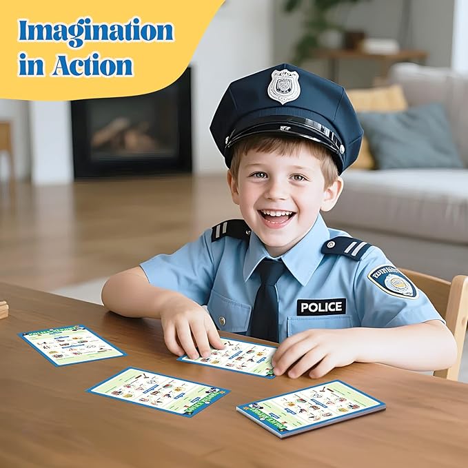 10 Pack Kids Pretend Play Notepads, 40 Pages Kids Playtime Pads, 4'' x 6'' All Roles Imaginative Role Play Activity Set, Educational Toys for Toddlers