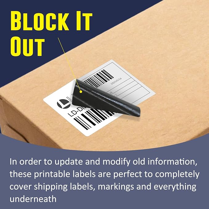 L LIKED 8400 Thermal Shipping Labels 3"x2", Permanent Adhesive Labels | 12 Rolls, 700 Labels/Roll, Block Old Information, BPA Free, Perforated, Compatible with Most Desktop Printers