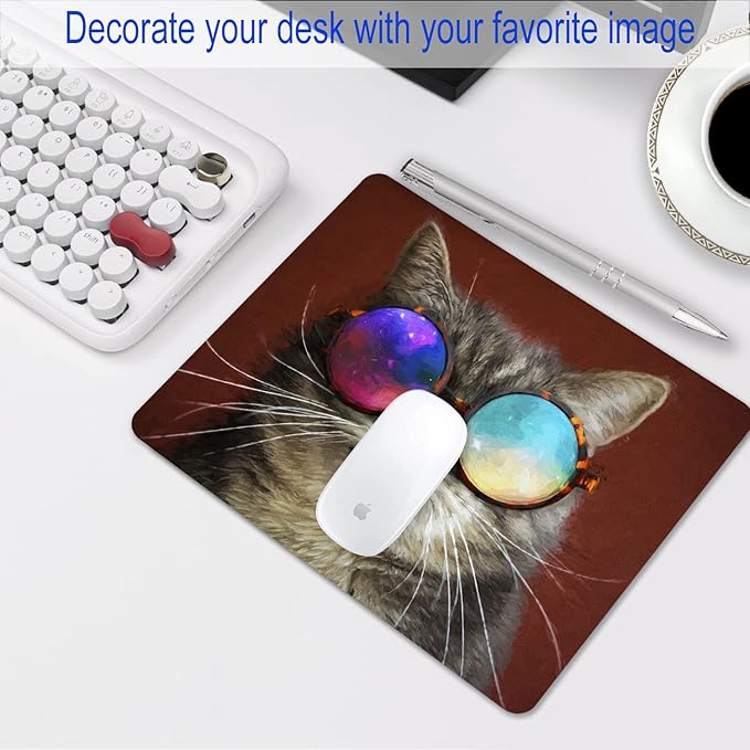 Cat Mouse Pad with Personalized Design Computer Laptop Non-Slip Rubber Mouse Pad 9.5x7.9 Inch