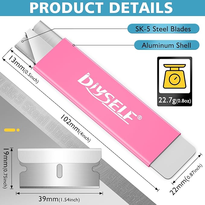 DIYSELF 12 Pack Box Cutters, Box Cutter Retractable with All-Metal Shell | Single-Edge Utility Knife for Packages, Cardboard and Paper, Quick-Slide Razor Knife for Labels, Stickers, Office and Crafts