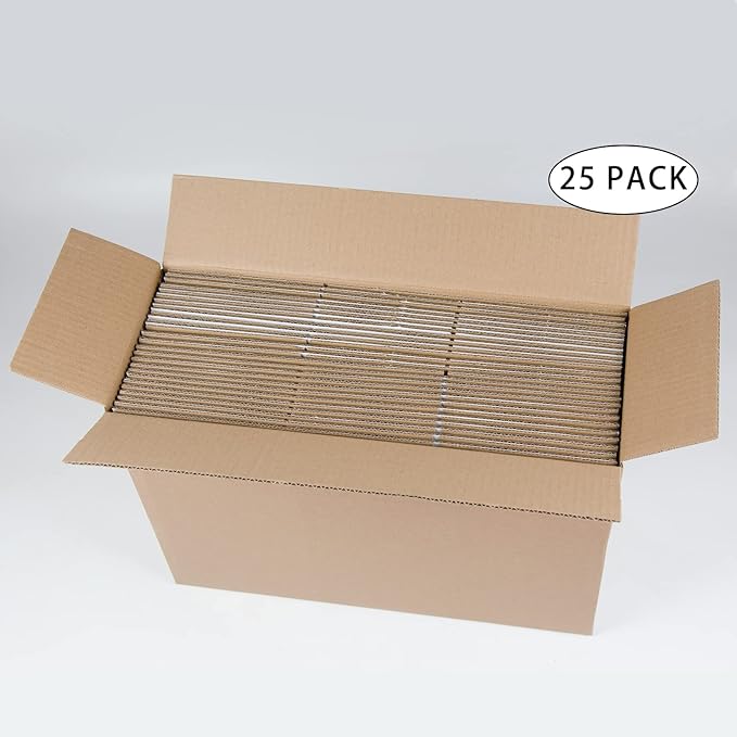 SUNLPH White Shipping Boxes 11x6x6 Inches Small Corrugated Cardboard Boxes, 25 Pack