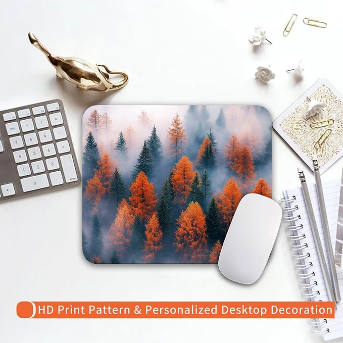 Square Mouse Pad Forests,Personalized Premium-Textured Custom Mouse Mat Design,Washable Mousepad Lycra Cloth,Non-Slip Rubber Base Computer Mouse Pads for Wireless Mouse