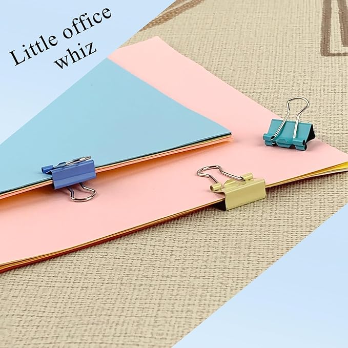 40-Pack Mini Binder Clips in 4 Colors (Blue, Yellow, Red, Green), 15mm/0.6-Inch Small Paper Clips for Home, School, Office and Business