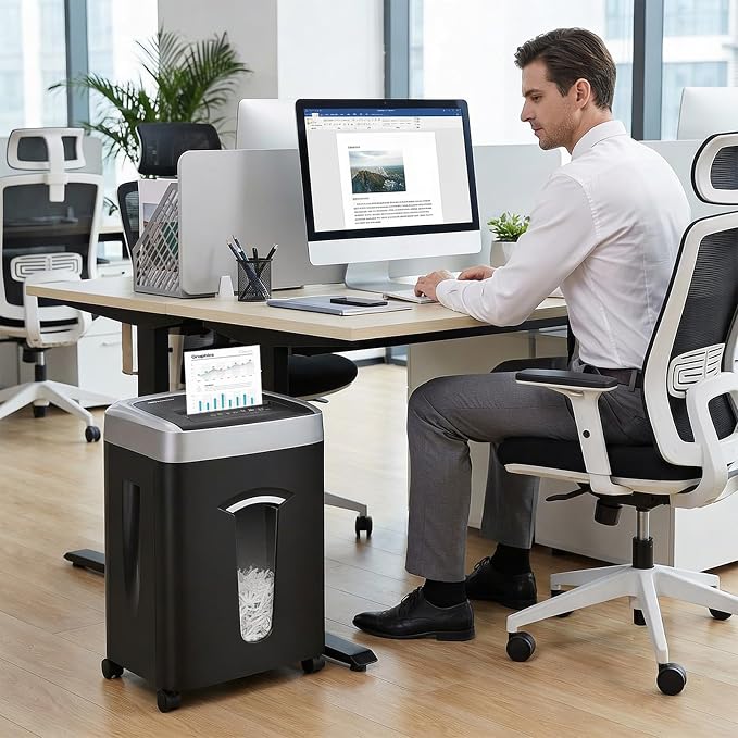 Wingwise 18 Sheets Paper Shredder Heavy Duty for Home Office | 120 Mins Runtime, P-4, 7.9 gal, Shreds CDs & Credit Cards
