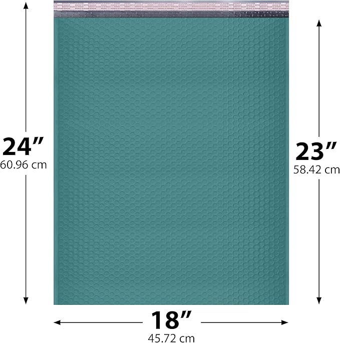 Green Bubble Mailers 18x23, Poly Padded Envelopes #9, 50 Pack Bulk | Holds Clothing & Bulk Items, Self-Seal Closure, Cushioned Protection, Water-Resistant Poly, For Small Business Shipping