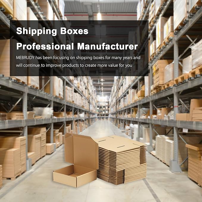 MEBRUDY 6x6x2 Inches Shipping Boxes Pack of 25, Small Corrugated Cardboard Box for Mailing Packing Literature Mailer