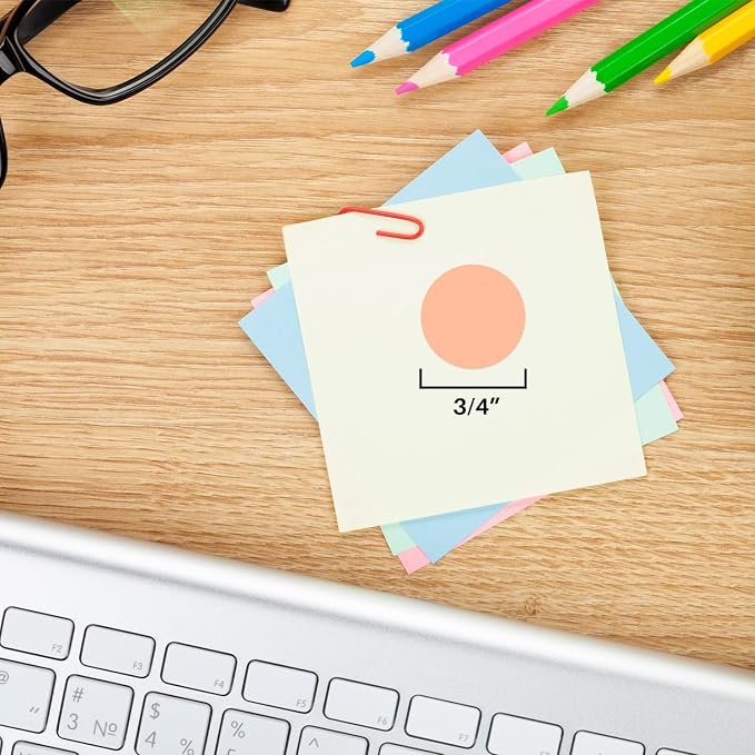 Apricot Dot Stickers, 3/4 Inch, 1008/Pack | Semi-Gloss Paper Circle Labels for Offices, Retail, Classrooms, and Warehouses. Made in USA
