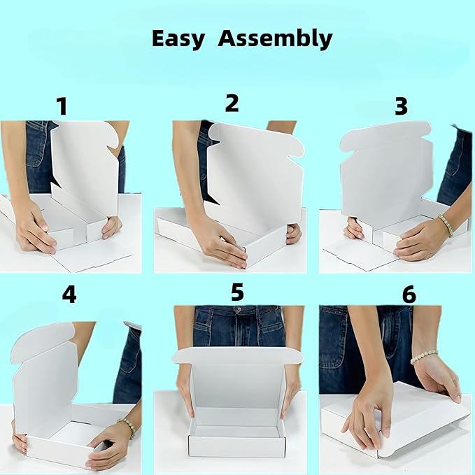 Small White Box 7 x 5 x 2 Inch Recyclable Corrugated Gift Mailers Storage Business Packaging Shipping Boxes 50 Pack