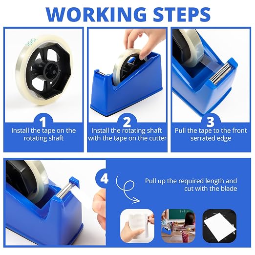 HTVRONT Heat Tape Dispenser with 4 Heat Transfer Tapes for Office & School | Smooth Clean Cuts without Jagged Edges,Heavy‑Duty Heat Tape Dispenser Kit for Heat Press, Sublimation, Craft Projects
