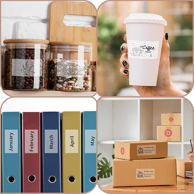 Starboling 2.25" x 1.25" Clear Direct Thermal Labels,Self-Adhesive Printer Label for Address,Logo,Shipping,Barcodes,QR Code