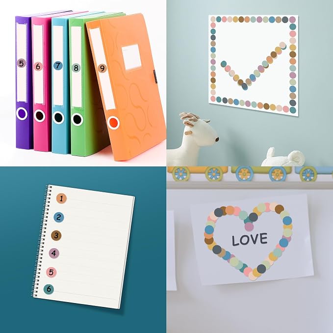REGELETO Boho 4200 PCS 0.75 Inch 12 Colors Round Colored Dot Stickers for Students Teaching Papers, Color Coding Labels, Circle Dots Stickers for Office and Classroom (25 Sheets)