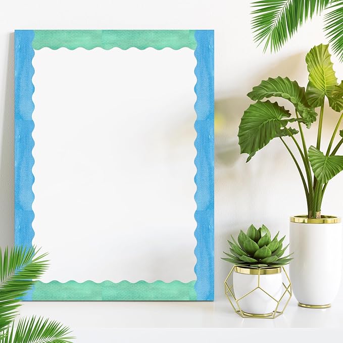 Containlol 236ft Watercolor Bulletin Board Decoration, Spring Classroom Bulletin Board Borders, Soft Scalloped Trim for Valentine School Office Poster Chalkboard Whiteboard Wall Decor