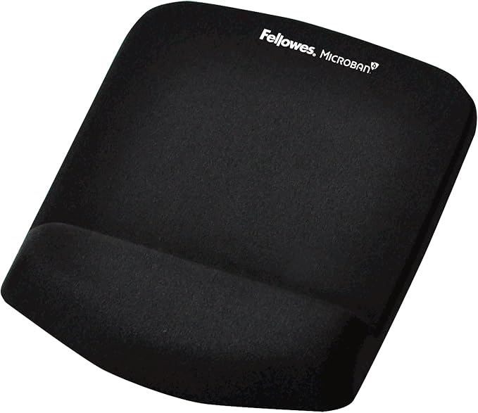 Fellowes PlushTouch Foam Mouse Pad Wrist Support - Black (9252001)