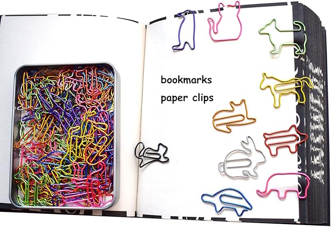 Cute Paper Clips Animal Shaped Paperclips, Fun Office Desk Accessories 100 PCS