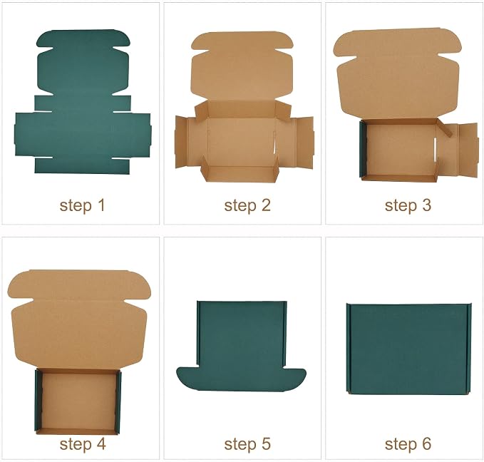 Green Recyclable Cardboard Small Gift Mailer Boxes for Shipping Packaging Craft Gifts Giving Products (25 Pack, 9 x 6 x 2 Inch)