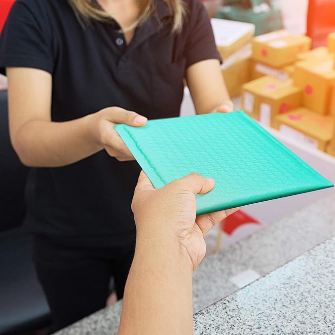 GSSUSA Teal Bubble Mailers 8.5x12" 500 Pack Padded Envelopes Self Seal | 8.5x11" Usable Size, Shipping Bags for Clothes Books, Strong Adhesion, Tear Proof Waterproof, Small Business Package Supplies