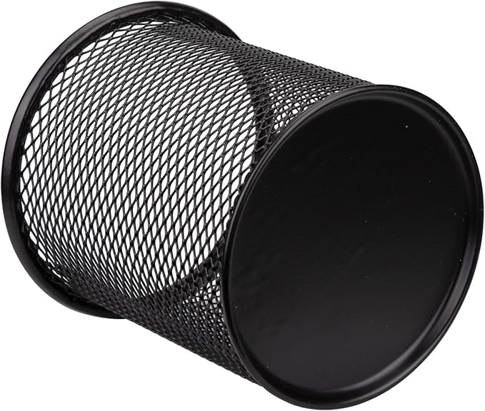 Nicunom 12 Pack Metal Pen Holder Wire Mesh Pen Cup Pencil Holder Pencil Cup for Desk Office Pen Organizer, Black