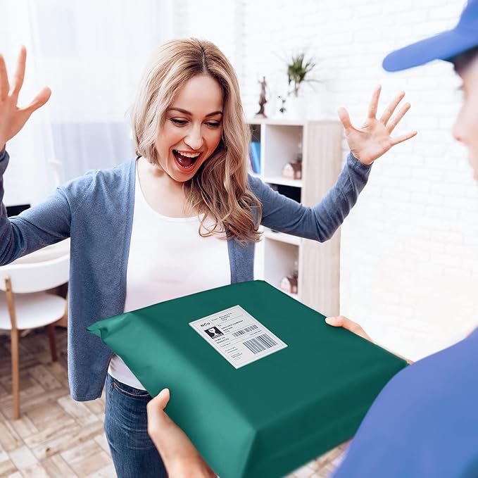 Fuxury Poly Mailers 10x13'' 50 Pcs, Waterproof Shipping Bags for Clothing | Strong Adhesive Shipping Envelopes for Small Business, Self Seal Mailers Poly Bags Mailing Envelopes Forest Green