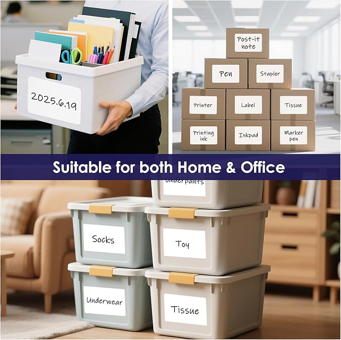 L LIKED 150 Pcs 6"x4" Blank Removable Labels for Storage Bins No Residue | storage bins, handwritten, boxes cases, moving stickers, 4x6 waterproof oil resistant, school office