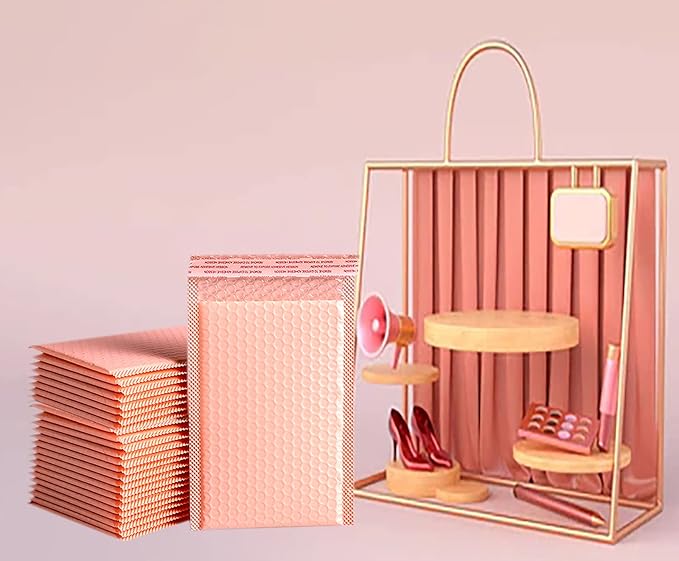 Small Poly Bubble Lined Mailers Padded 24 Pack 5x7 Inches 4 Colors (Pink Green Black Light Pink) Shipping Envelopes Self Seal Mailer Waterproof, Shockproof and Dustproof (4 color - 5x7 Inches-24pcs)