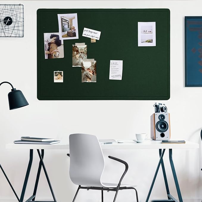 Felt Bulletin Board 48x36 inches, Decorative Pin Board for Home & Office | Cork Board Alternative for Wall with Push Pins, Display Mood Board for Photos, Notes & Reminders