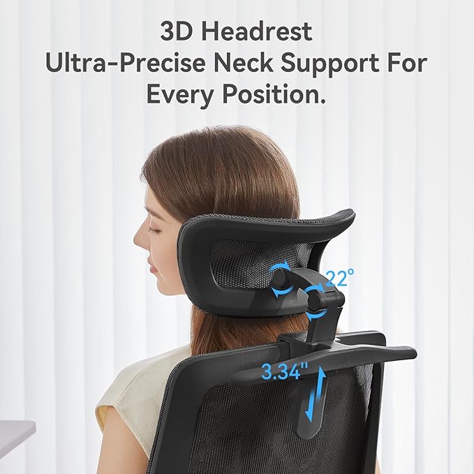 SIHOO M59AS Ergonomic Office Chair, Dual Backrest, Adaptive Lumbar Support | 3D Flip-Up Armrests, Full Breathable Mesh, Reinforced Aluminum Base, 330 lb, Comfort That Moves With You, Black