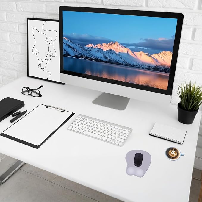 Ergonomic Mouse Pad,Non Slip Mousepad Wrist Rest Support for Office, Computer, Laptop & Mac(A-Grey)