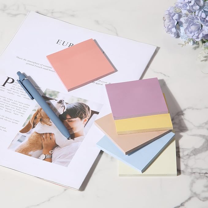 Mr. Pen- Sticky Notes, 3”x3”, 12 Pads, 600 Sheets, Colorful Sticky Notes 3x3, Sunlit Sands, Stocky Notes for Bible Journaling