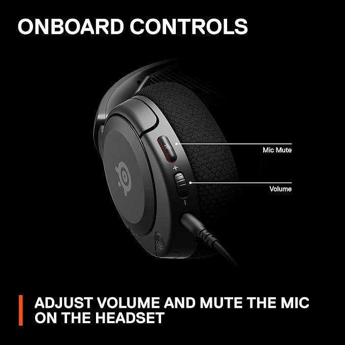SteelSeries Arctis Nova 1 Multi-System Gaming Headset — Hi-Fi Drivers — 360° Spatial Audio — Comfort Design — Durable — Ultra Lightweight — Noise-Cancelling Mic — PC, PS5/PS4, Switch, Xbox - Black