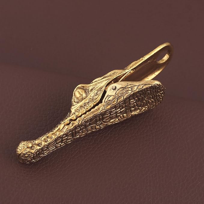 Alligator Journal Clip Charm Accessories,Gold Paper Binder Book Clips | Cute Vintage Metal Traveler Notebook Page Holder,Decorative Clamps for Office Home Use
