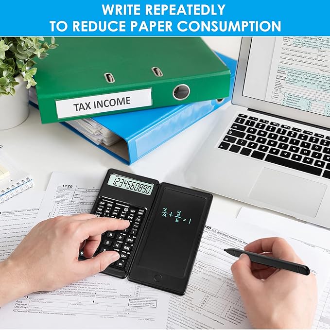 IPepul Scientific Calculators for Students, 10-Digit Large Screen, Math Calculator with Notepad, Classroom Must Haves for Middle High School Supplies & College (Black)