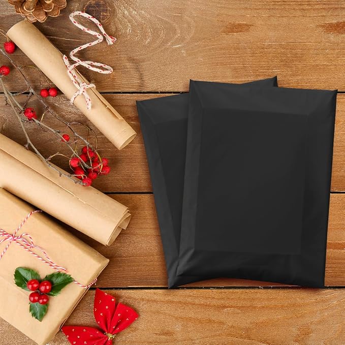 UCGOU 17.7x22 Large Poly Mailers Black Shipping Bags Self-Sealing Waterproof and Tear-Proof Shipping Envelope for Small Business Mailers Poly Bags for Clothing, Books 50 Pack
