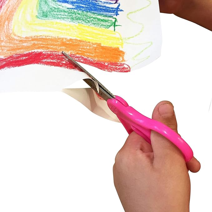 Westcott Right & Left-Handed Scissors For Kids - Back to School Essentials, Classroom Must Haves, Art Supplies - 5-Inch Pointed Safety Scissors - Assorted Colors - 1 Pack (13131)