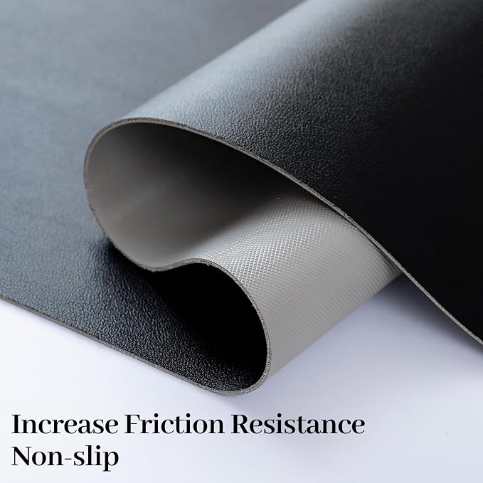 Leather Desk Pad Mat, Large Black Desk Mat, 47.2" x 16.9" | Non-slip and Waterproof Computer Mat, Desk Protector for Office/Home, Desk Accessories