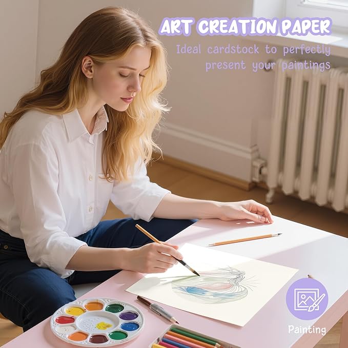 120 Sheets Cream Cardstock Printer Paper 8.5 x 11, Ivory Cardstock Paper, Construction Paper 8.5 x 11, Card Stock Paper 8.5x11, 200GSM Thick Cardstock for DIY Cards, Greeting Cards, Wedding Invitation