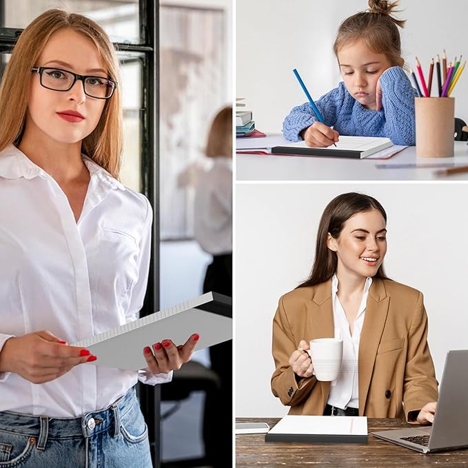 12 Pack Legal Pads 8.5 x 11 Basic Note Pads 8.5 x 11 - Premium Quality 21lb Paper Lined Notepad - Wide Ruled Writing Pads Perfect for Writing and Note-Taking - 30 Sheets per Pad